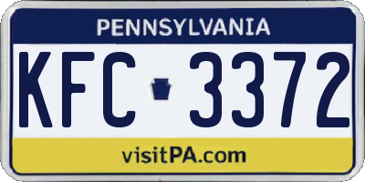 PA license plate KFC3372