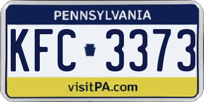 PA license plate KFC3373