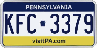 PA license plate KFC3379