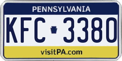 PA license plate KFC3380