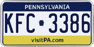 PA license plate KFC3386