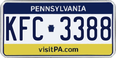 PA license plate KFC3388