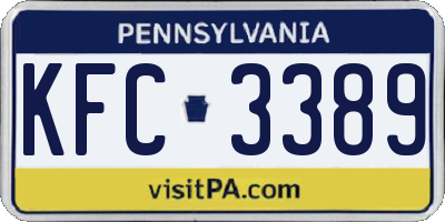PA license plate KFC3389