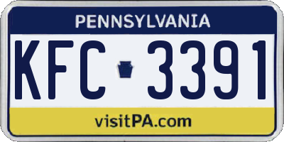 PA license plate KFC3391