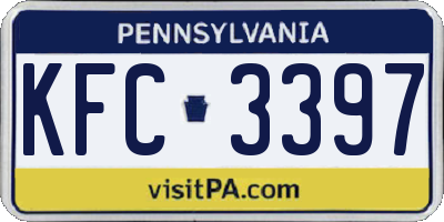 PA license plate KFC3397