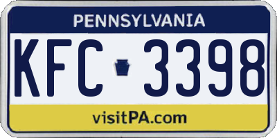 PA license plate KFC3398