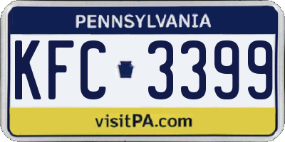 PA license plate KFC3399