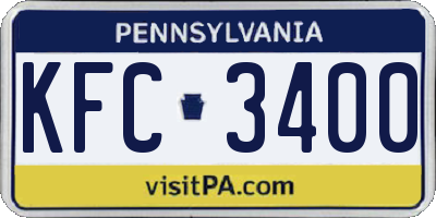 PA license plate KFC3400