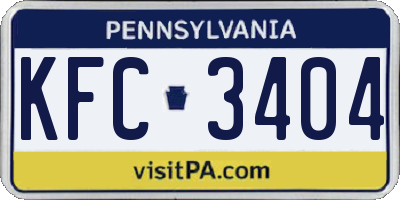 PA license plate KFC3404