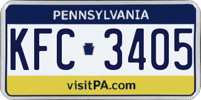 PA license plate KFC3405
