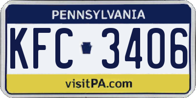 PA license plate KFC3406