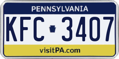 PA license plate KFC3407