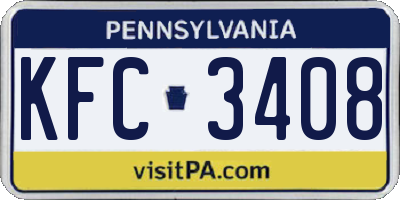 PA license plate KFC3408