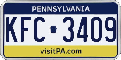 PA license plate KFC3409