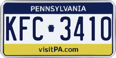 PA license plate KFC3410