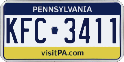 PA license plate KFC3411