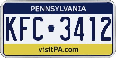 PA license plate KFC3412