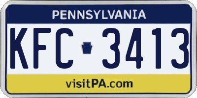 PA license plate KFC3413