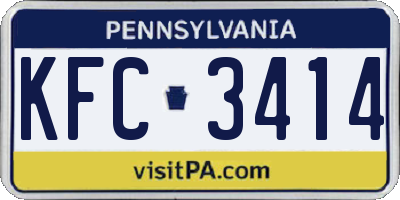PA license plate KFC3414