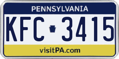 PA license plate KFC3415