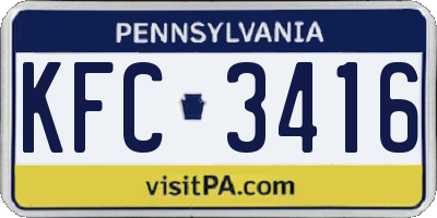 PA license plate KFC3416
