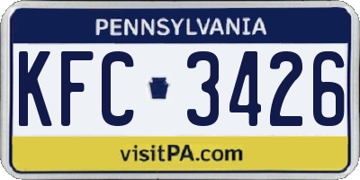 PA license plate KFC3426
