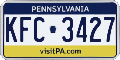 PA license plate KFC3427