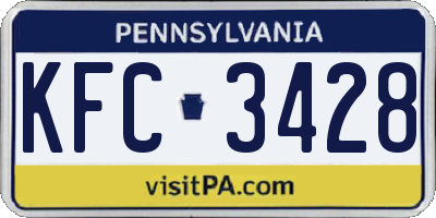 PA license plate KFC3428