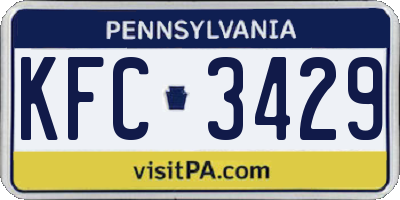 PA license plate KFC3429