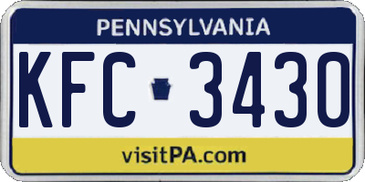 PA license plate KFC3430