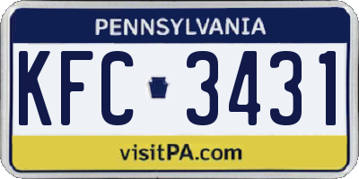 PA license plate KFC3431