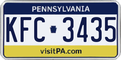 PA license plate KFC3435