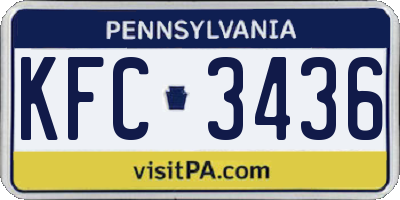 PA license plate KFC3436