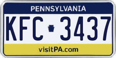 PA license plate KFC3437