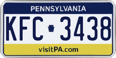PA license plate KFC3438
