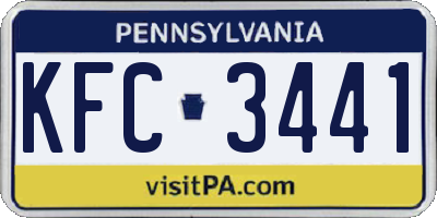 PA license plate KFC3441