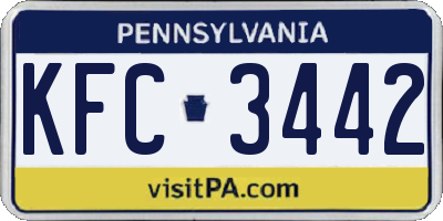 PA license plate KFC3442