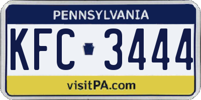 PA license plate KFC3444