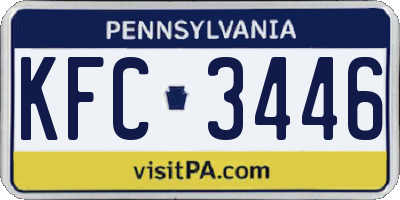 PA license plate KFC3446