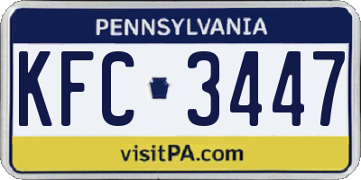 PA license plate KFC3447