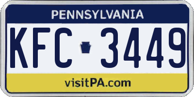 PA license plate KFC3449