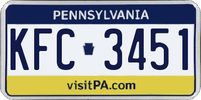 PA license plate KFC3451
