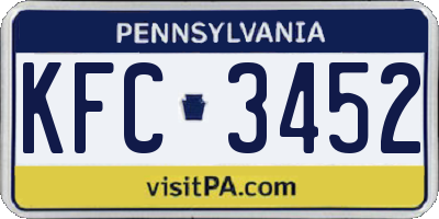 PA license plate KFC3452