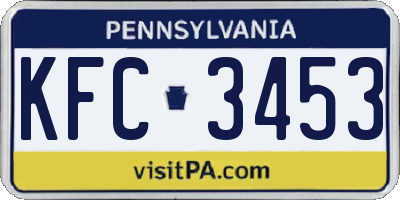 PA license plate KFC3453