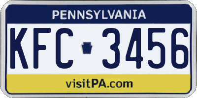 PA license plate KFC3456