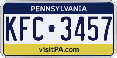 PA license plate KFC3457