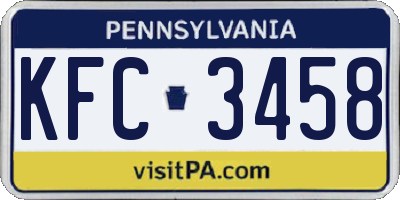 PA license plate KFC3458
