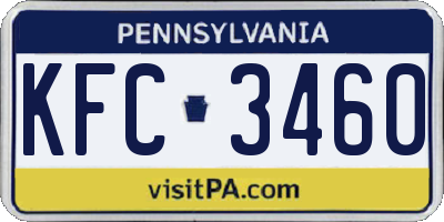 PA license plate KFC3460