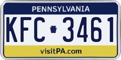 PA license plate KFC3461