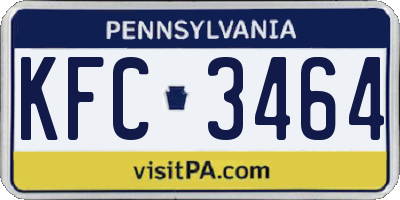 PA license plate KFC3464